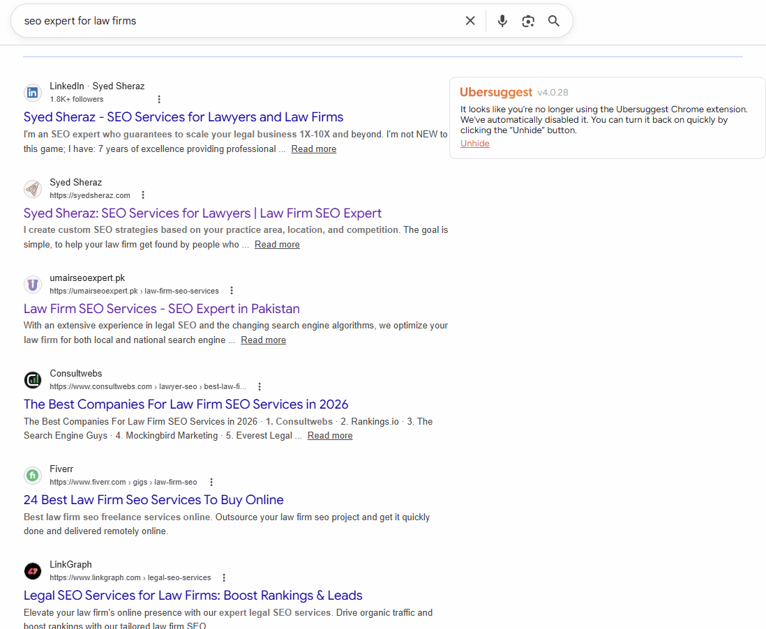 SEO Expert for Law Firms google ranking